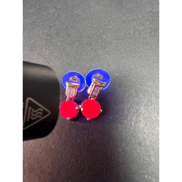 Lab purple sapphire and topaz sterling silver earrings - Picture 3 of 16